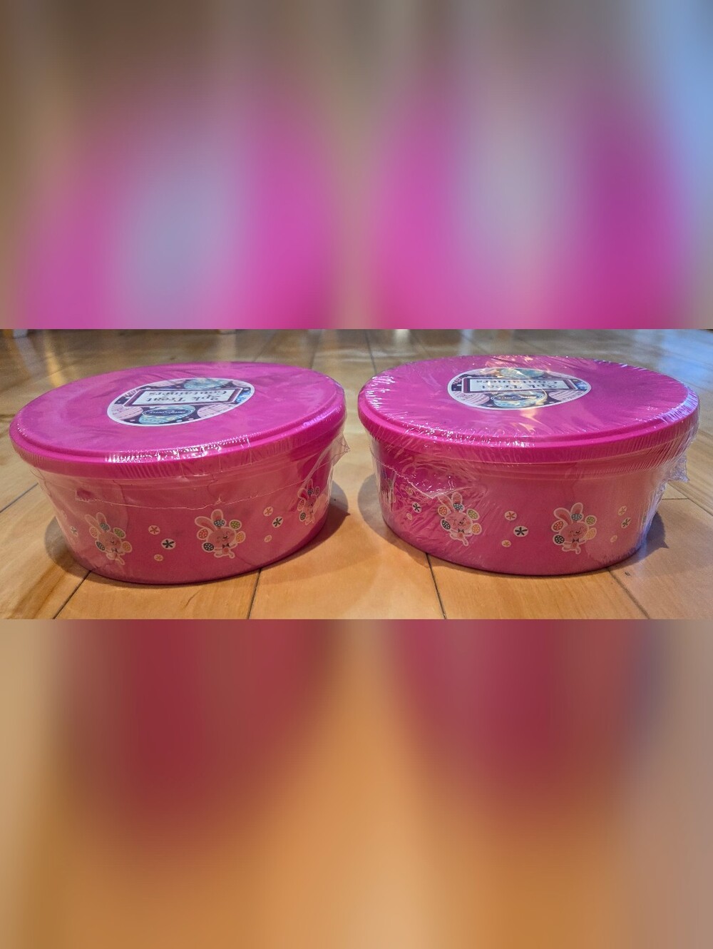NEW 4 Easter Buckets with Lids Lot